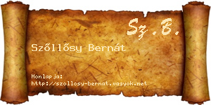 Szőllősy Bernát névjegykártya